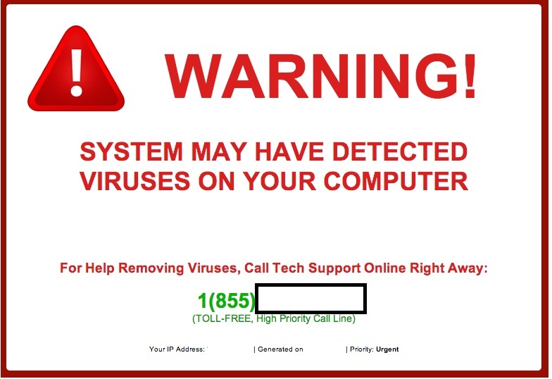Tech Support Scams - Fake Virus 